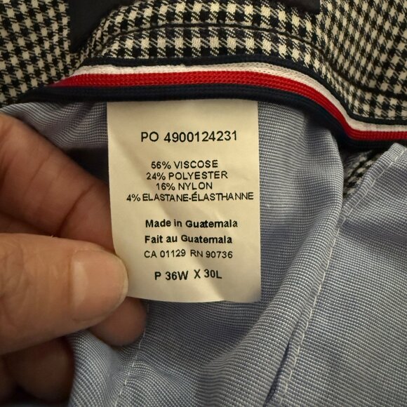 Tommy Hilfiger Flex Stretch Men's Slim-Fit Pants Blue/White Checkered 36W X 30L - Picture 13 of 15